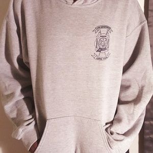 Medium, grey, fire department hoodie